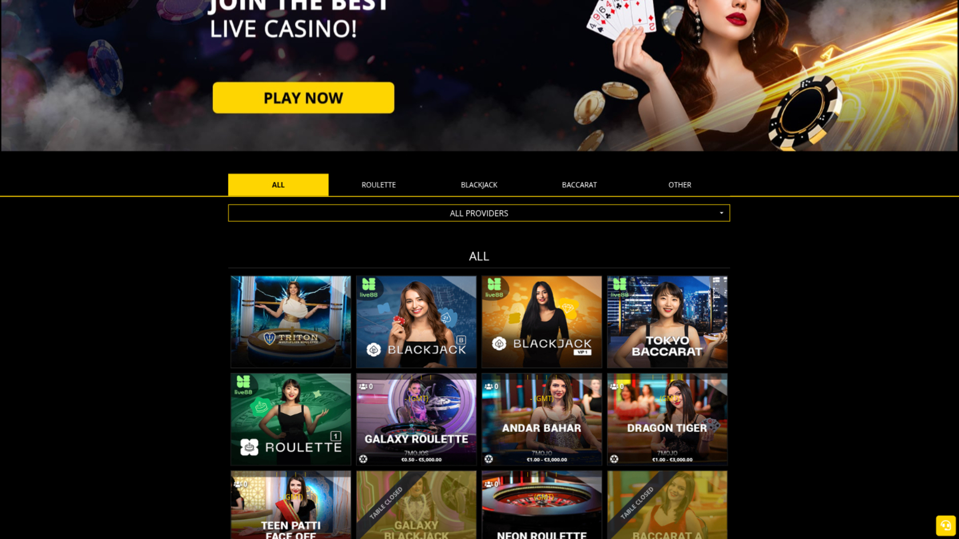 Croupier en direct sur bureau de b-Bets Casino