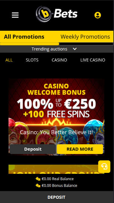 Promotions mobiles de b-Bets Casino