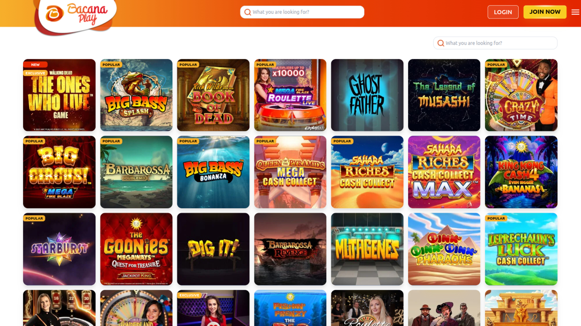 Bacana Play Casino Desktop-Spiele