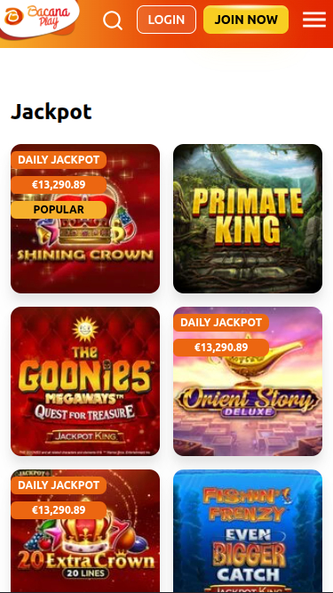 Bacana Play Casino mobiler Jackpot