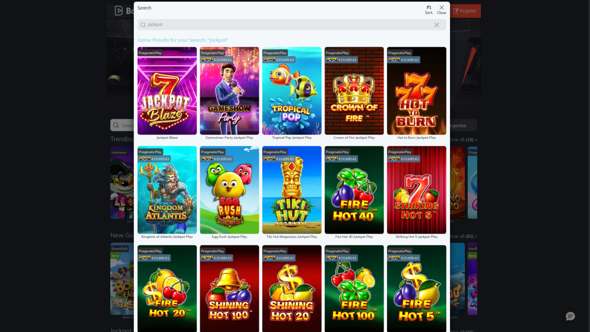Jackpot de bureau de Bahigo Casino