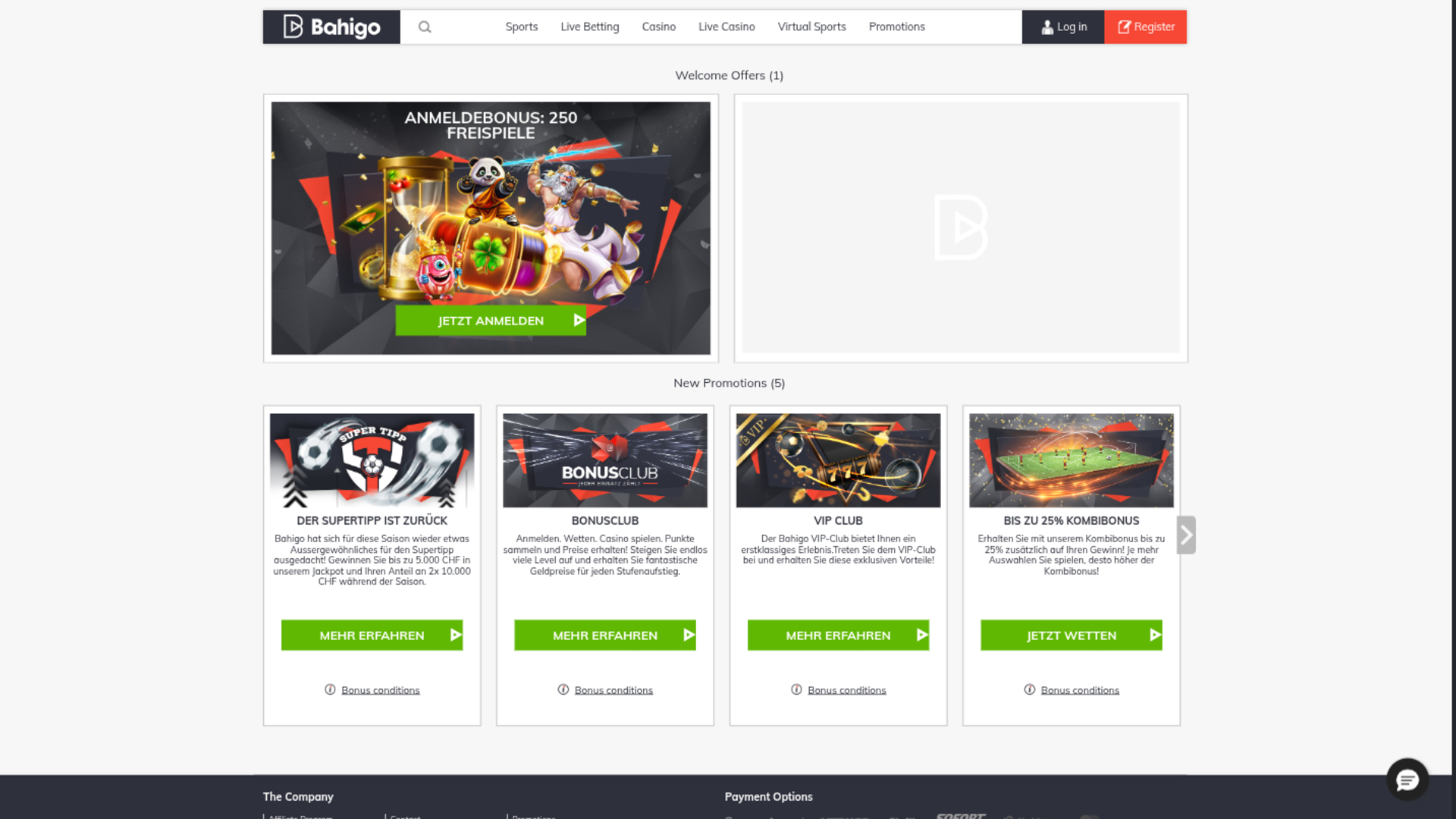 Promotions de bureau de Bahigo Casino