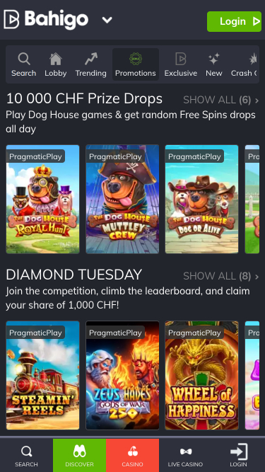 Мобильные акции Bahigo Casino