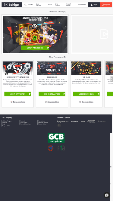 Promotions mobiles de Bahigo Casino