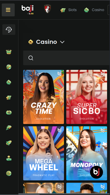 Baji mobiler Live-Dealer