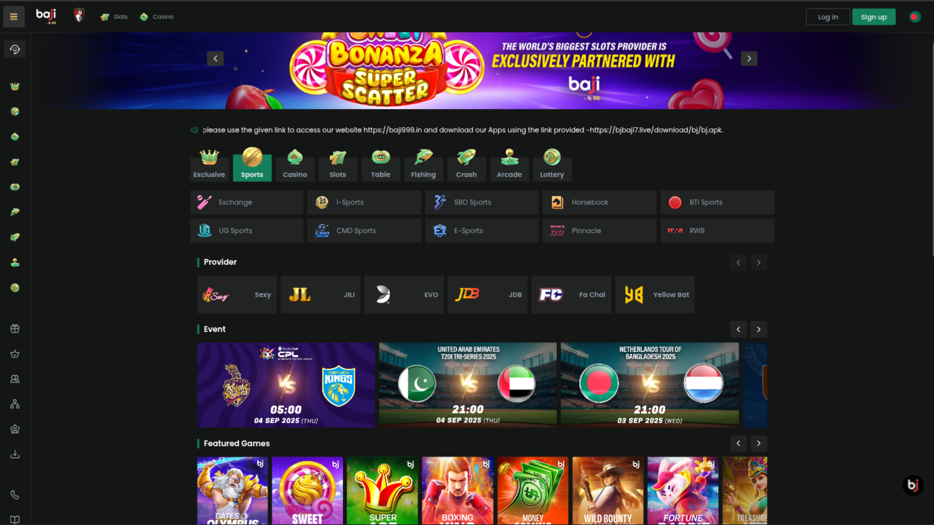 Baji Desktop-Sportwetten