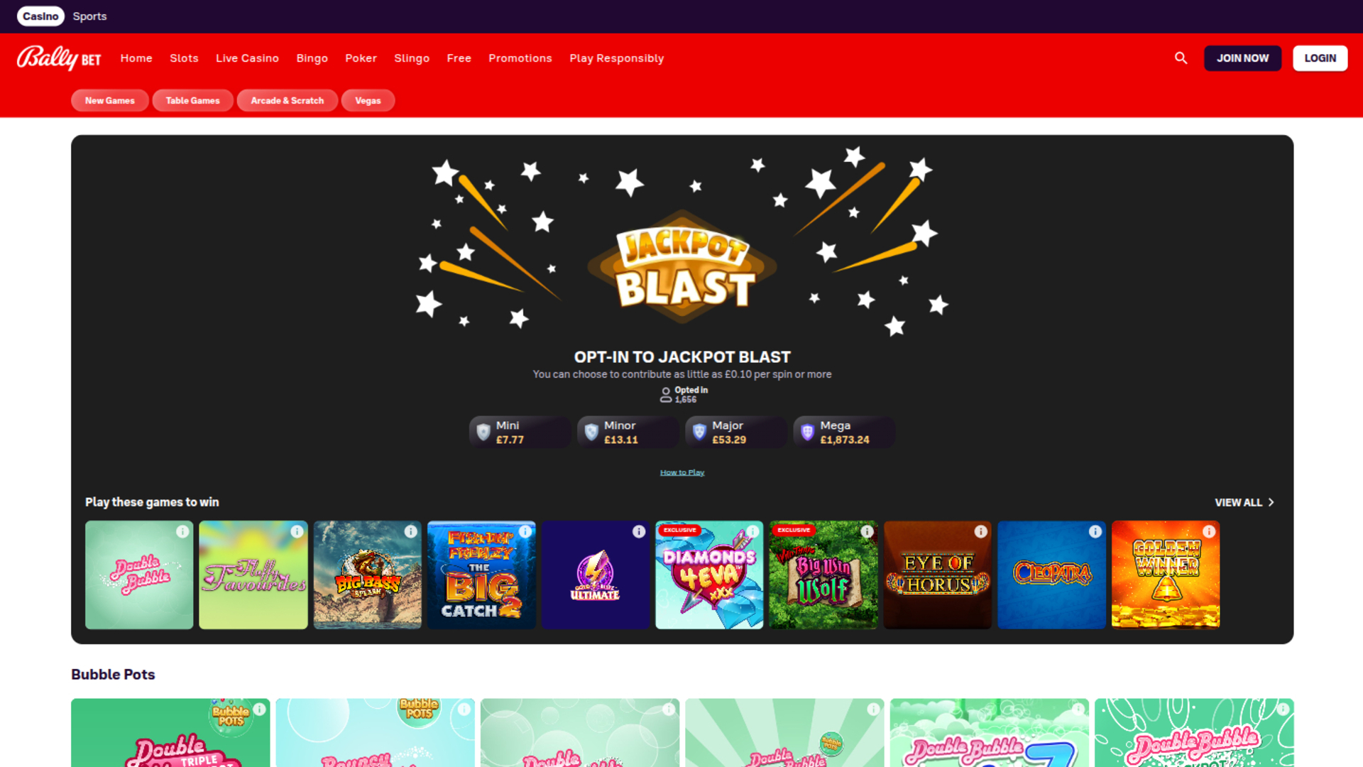 Jackpot de bureau de Bally Casino