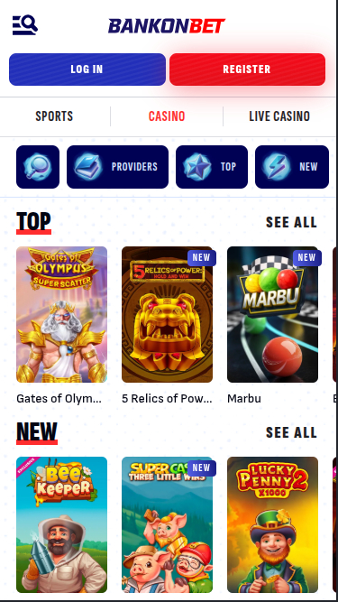 Bankonbet Casino Mobile Games