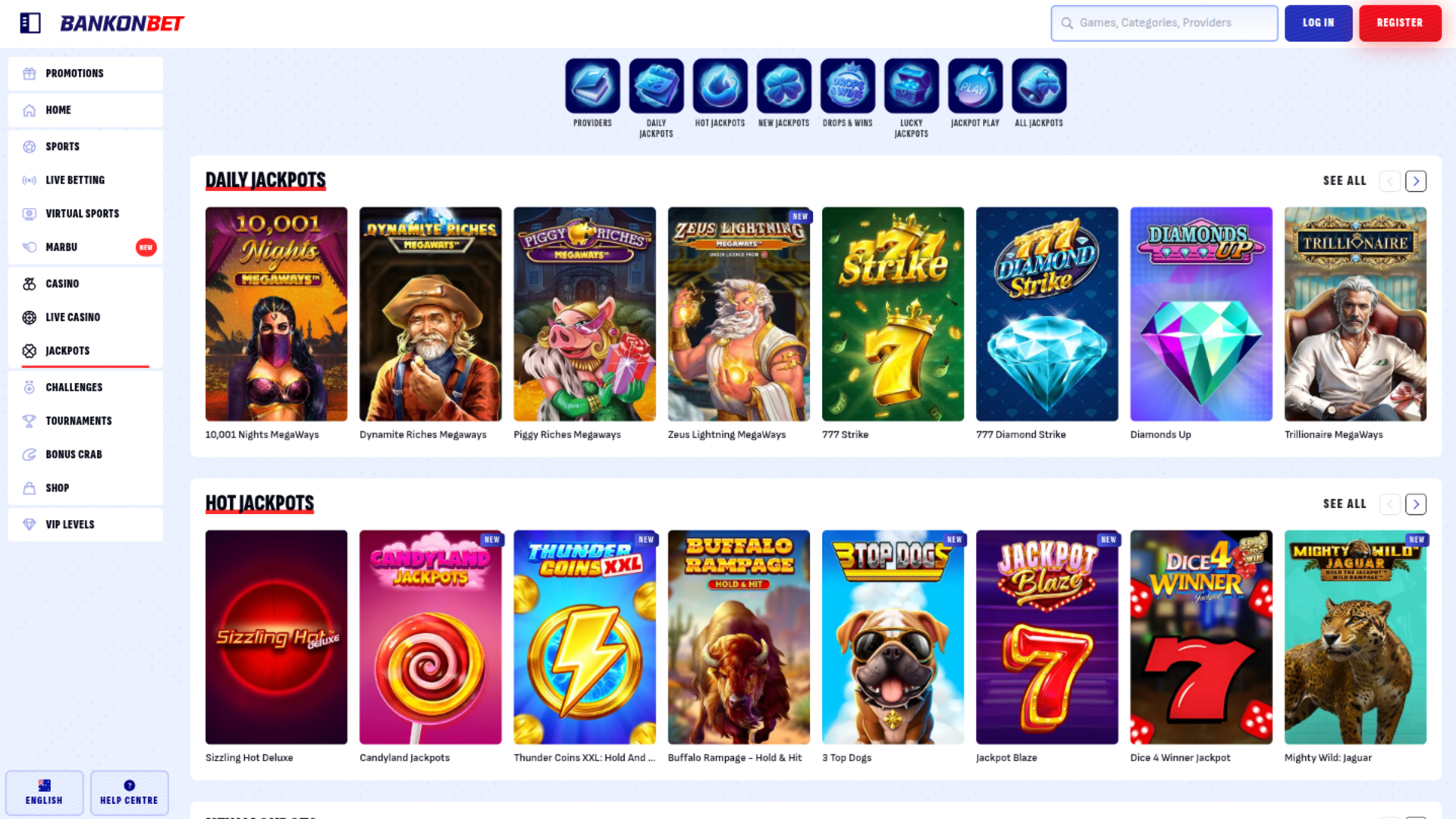 Bankonbet Casino Desktop Jackpot