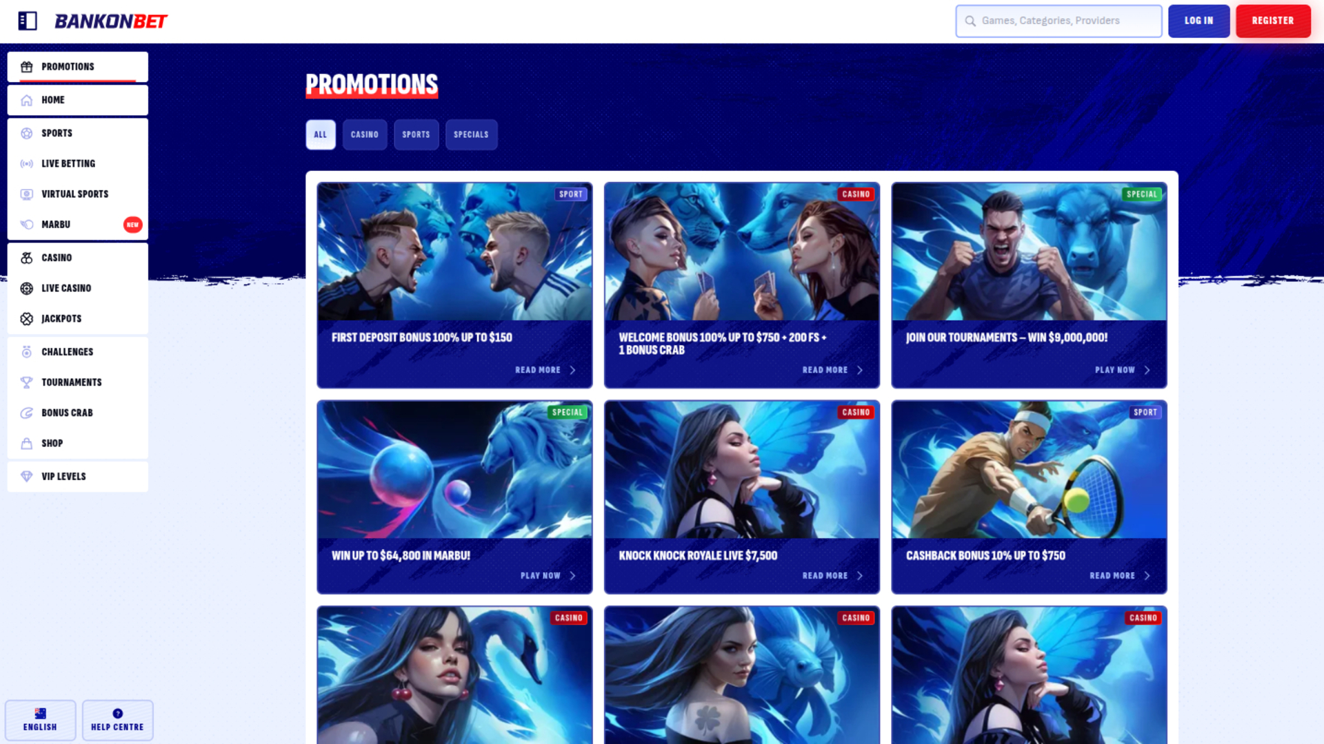 Bankonbet Casino Desktop Promotions