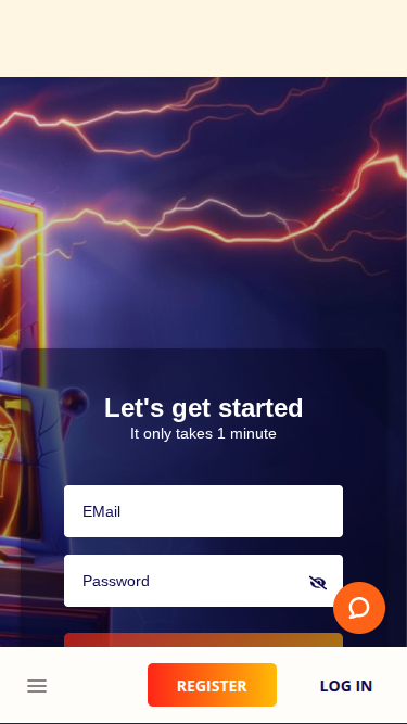 Page d’accueil mobile de Banzai Casino