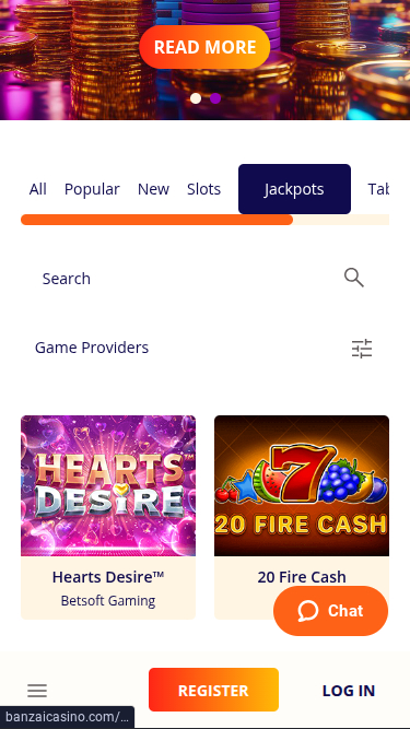 Jackpot mobile de Banzai Casino
