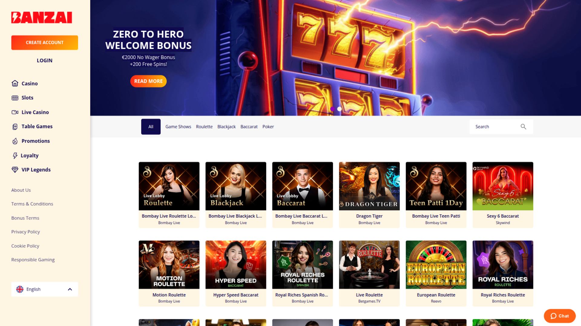 Croupier en direct de Banzai Casino sur ordinateur