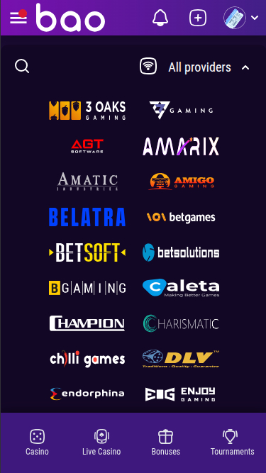 Développeurs de jeux mobiles de Bao Casino