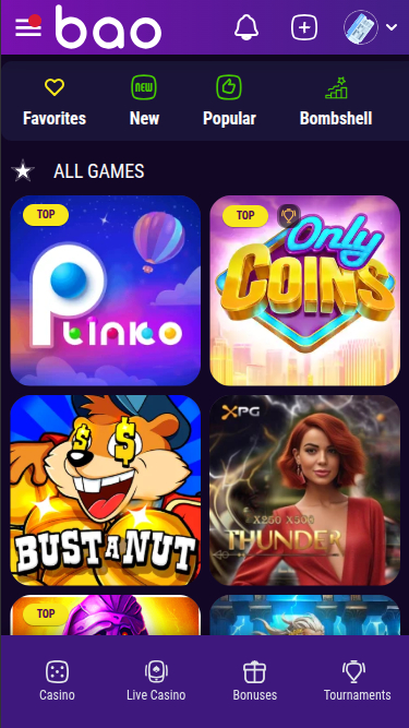 Jeux mobiles de Bao Casino