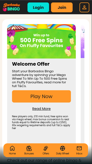 Promozioni mobile di Barbados Bingo