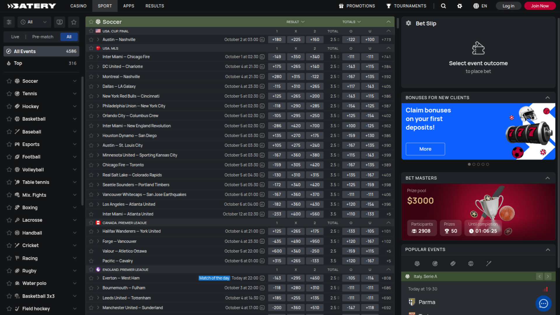 Sport di Batery su desktop