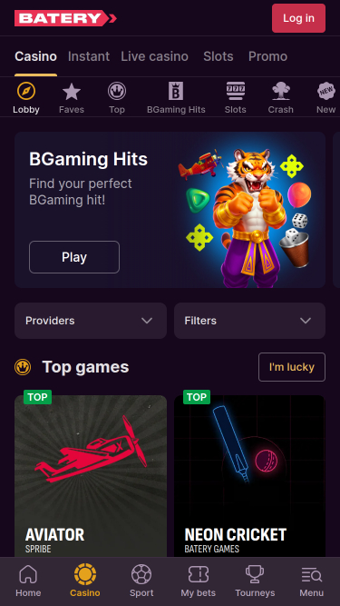 Juegos móviles de BateryBet Casino