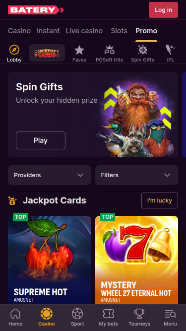 Promociones móviles de BateryBet Casino