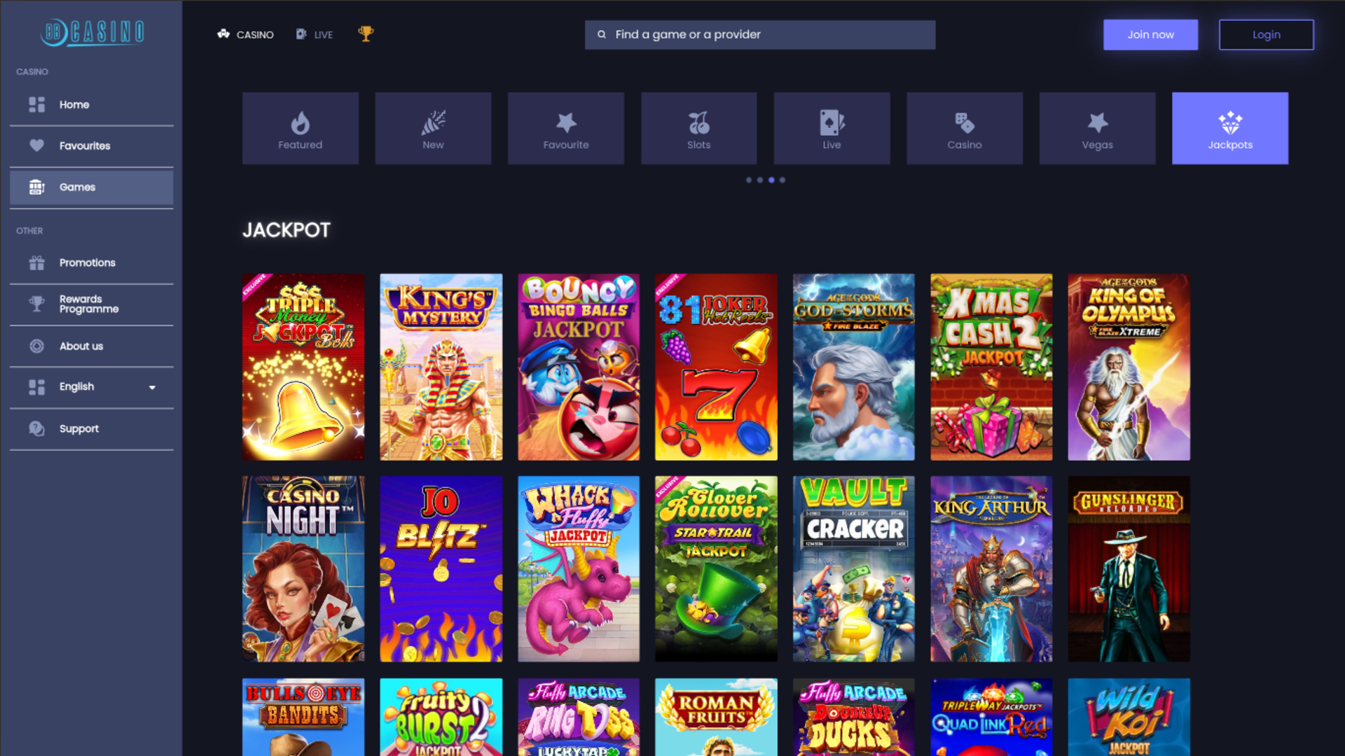 BB Casino Desktop-Jackpot