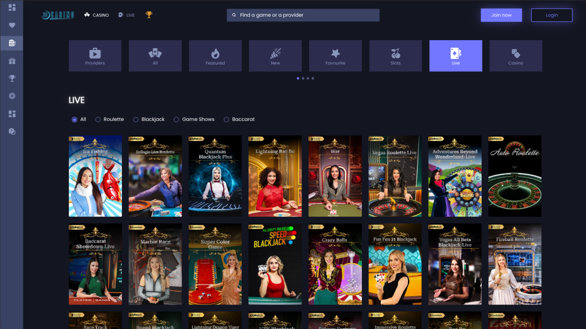 BB Casino Desktop-Live-Dealer