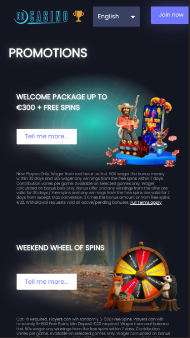 BB Casino mobile Aktionen