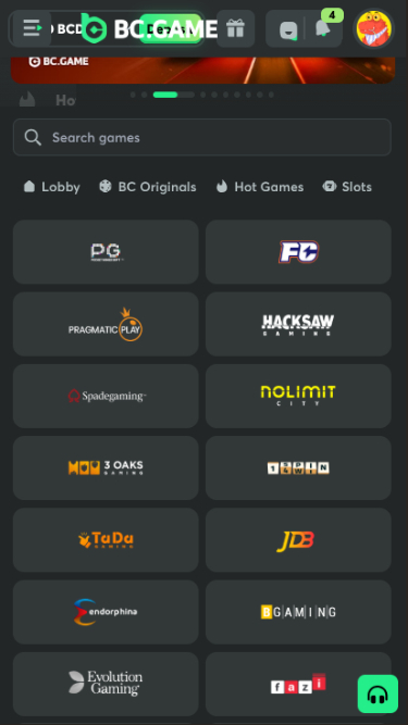 Développeurs de jeux mobiles de BC.Game Casino