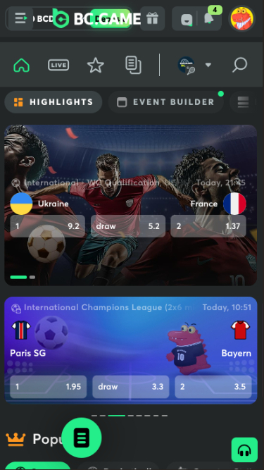 Sports mobiles de BC.Game Casino