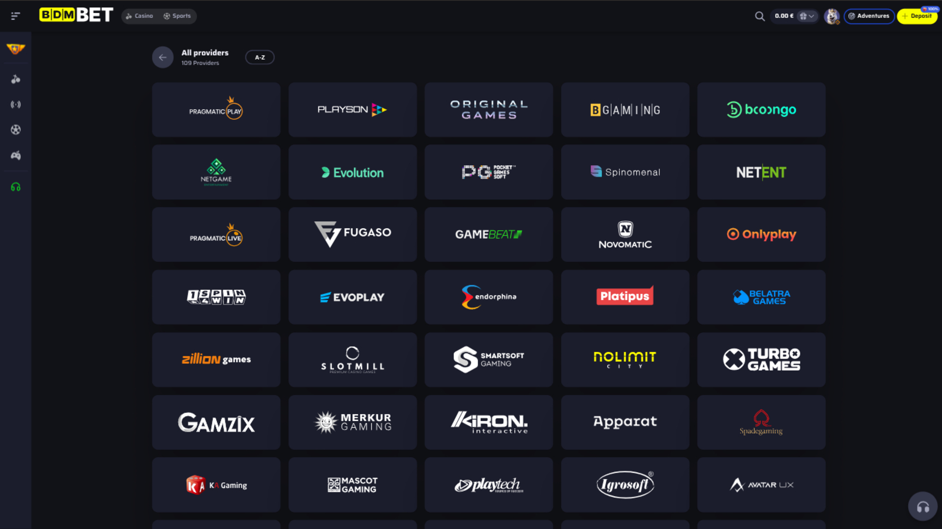 Sviluppatori di giochi desktop di BdmBet Casino