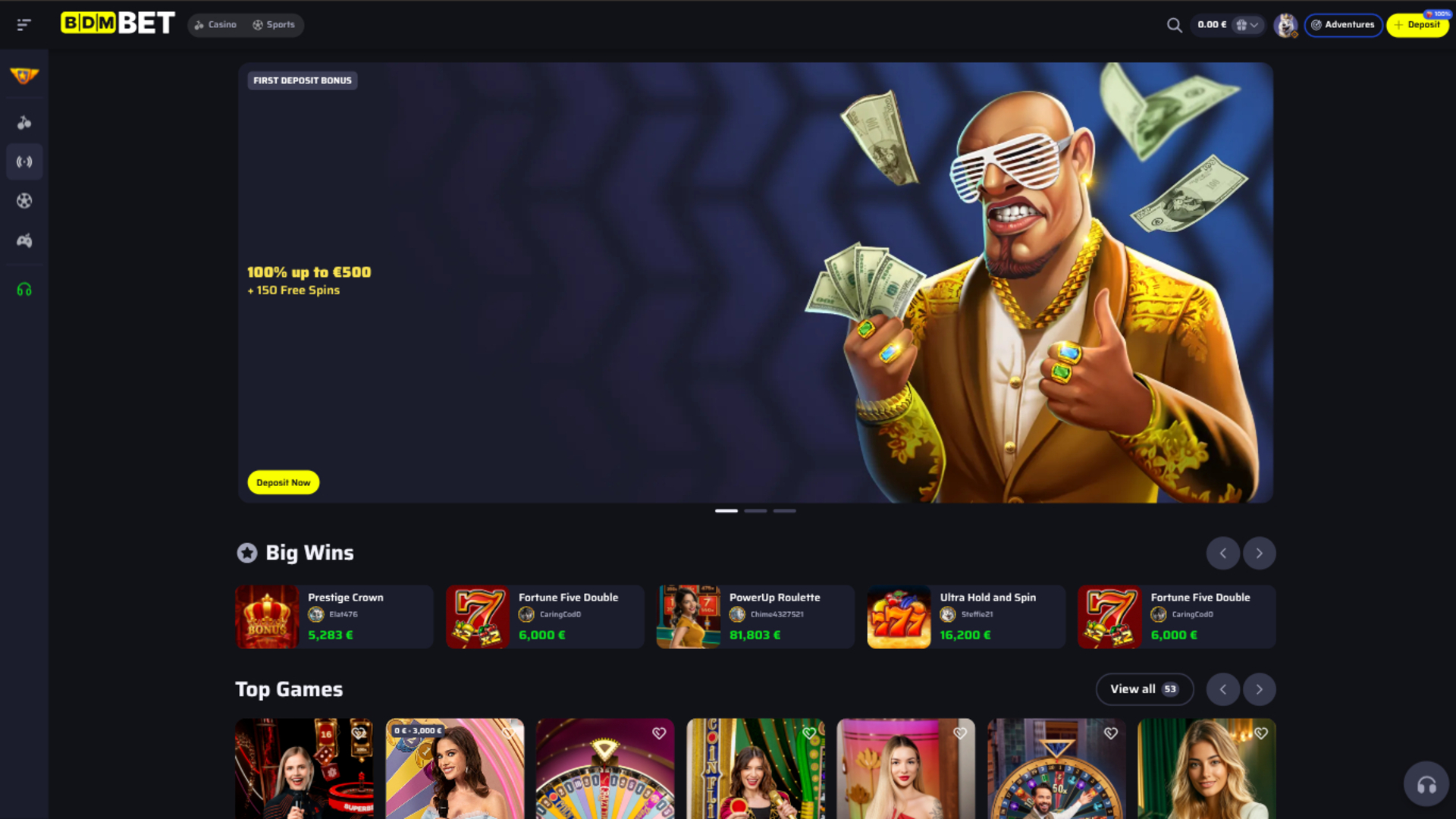 Live dealer desktop di BdmBet Casino