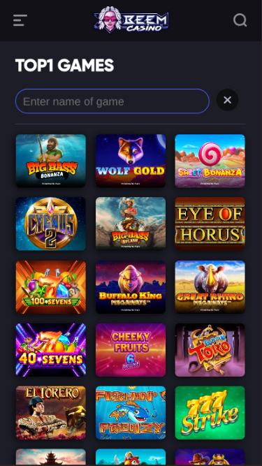 Jeux mobiles de Beem Casino