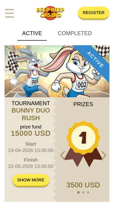 Tournois mobiles de Beep Beep Casino