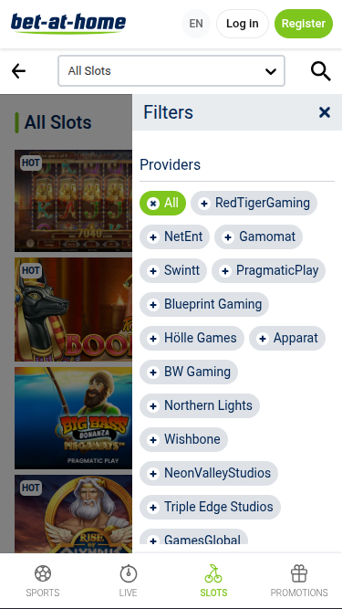 Développeurs de jeux mobiles de Bet-at-Home Casino
