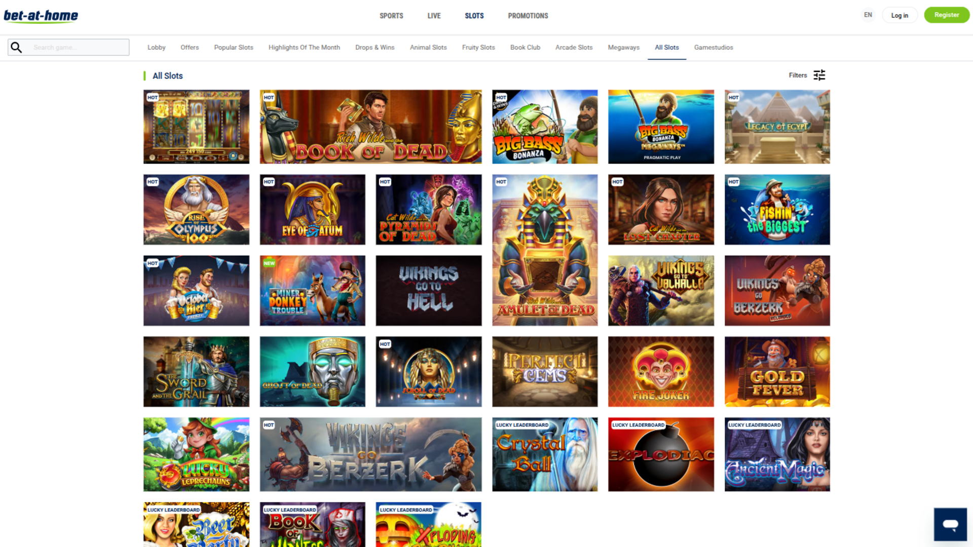 Jeux de Bet-at-Home Casino sur ordinateur