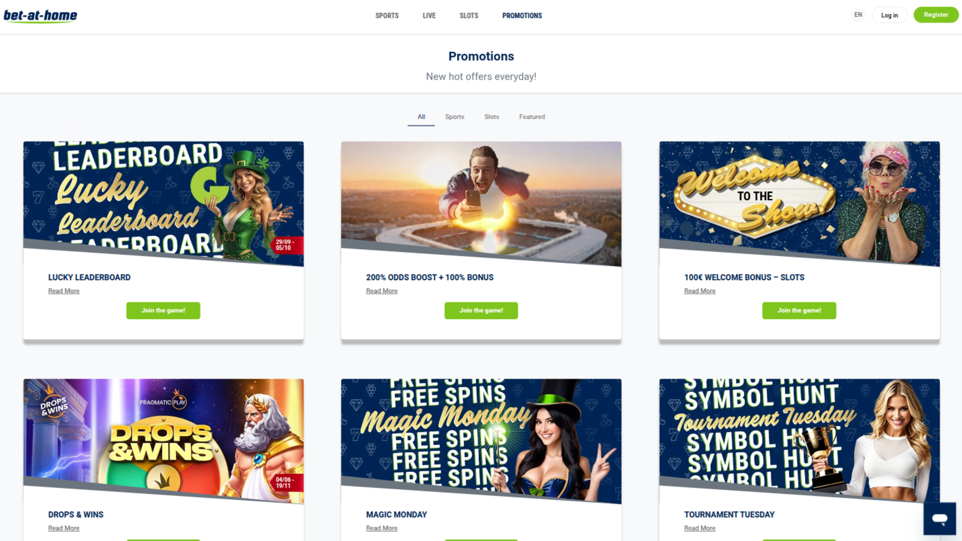 Promotions de Bet-at-Home Casino sur ordinateur