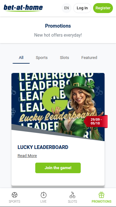 Promotions mobiles de Bet-at-Home Casino