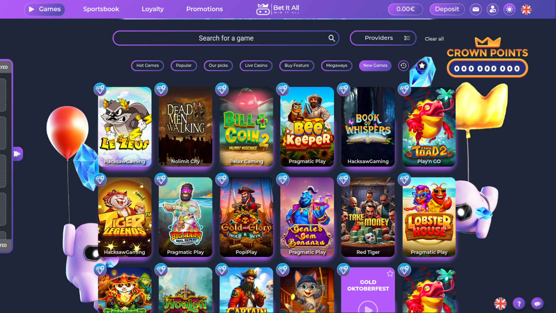 Jeux de bureau de Bet It All Casino