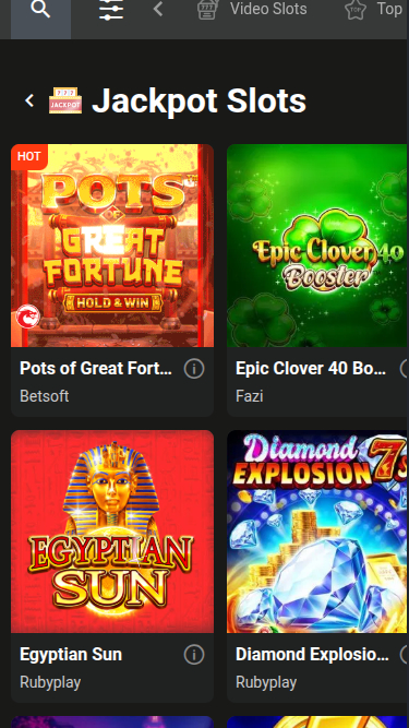 Jackpot mobile de Bet O Bet Casino