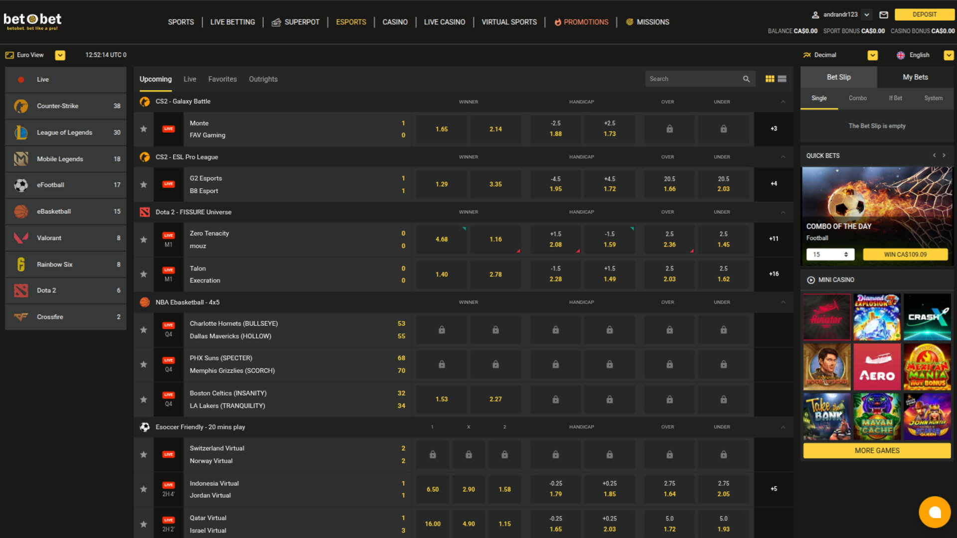 Sports de bureau de Bet O Bet Casino