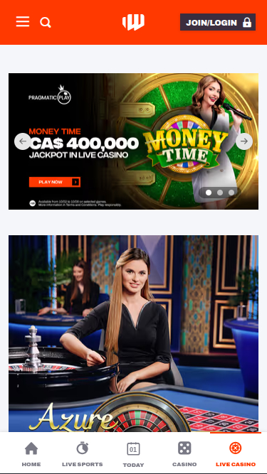 Croupier en direct mobile de Bet Warrior