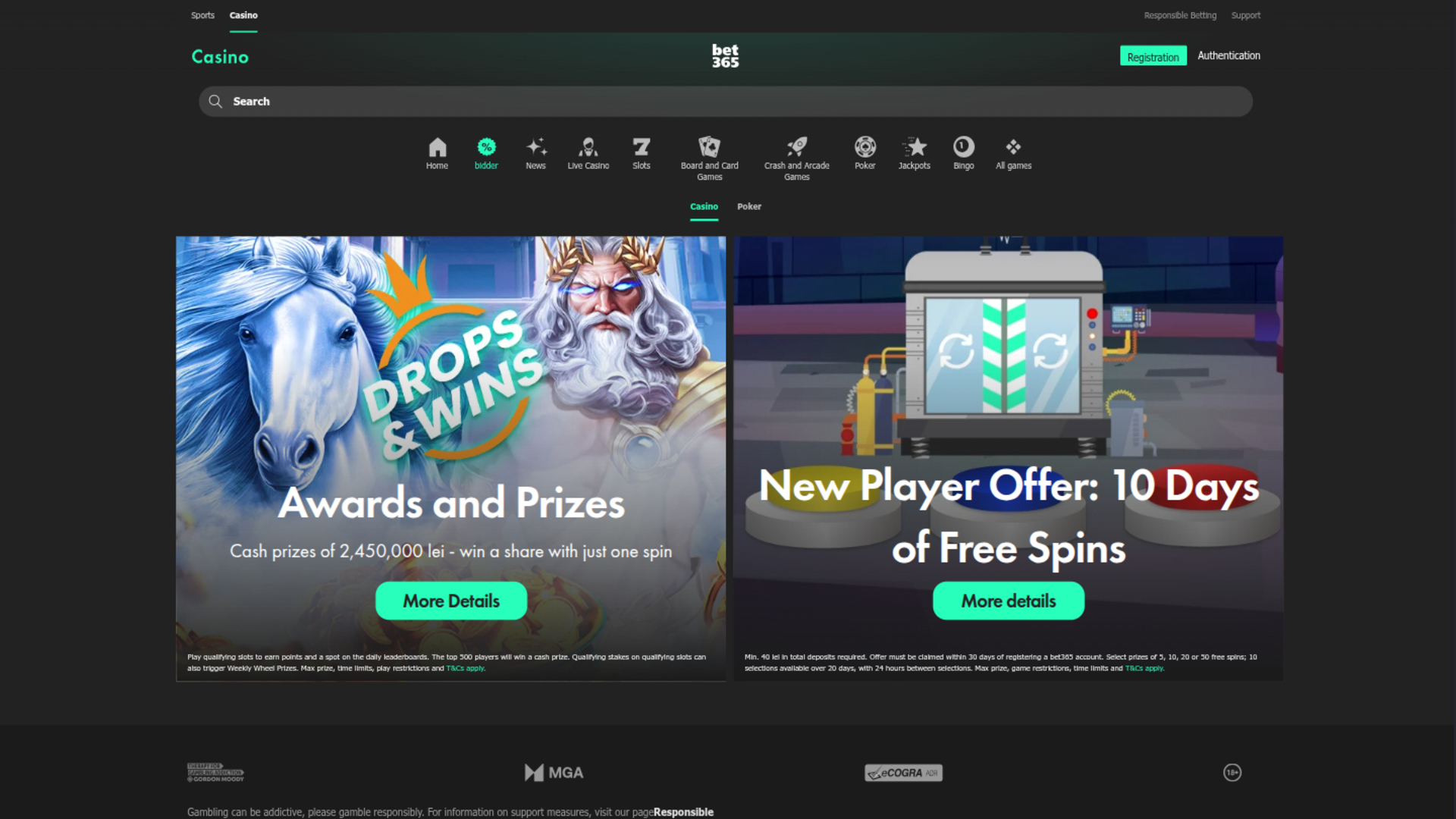 Promozioni desktop di Bet365 Casino