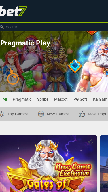 bet7 Casino Spielentwickler mobil