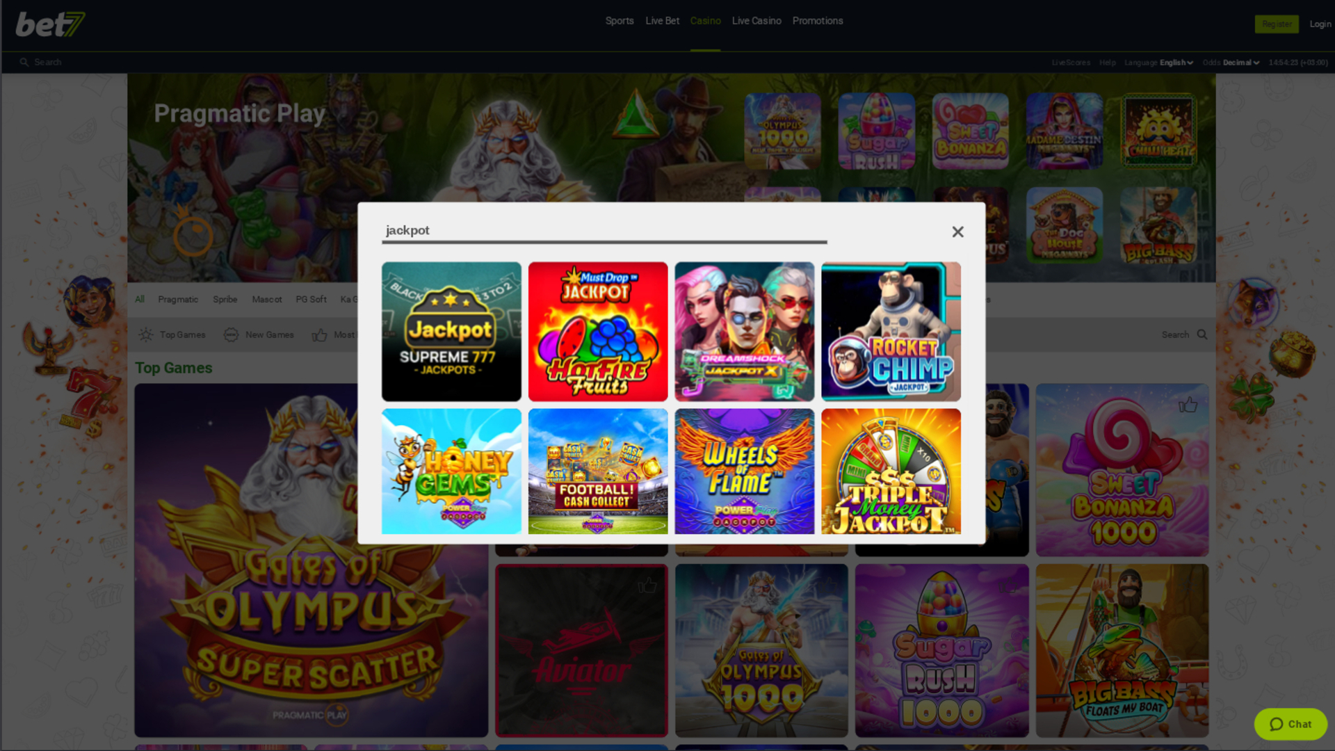 bet7 Casino Jackpot Desktop