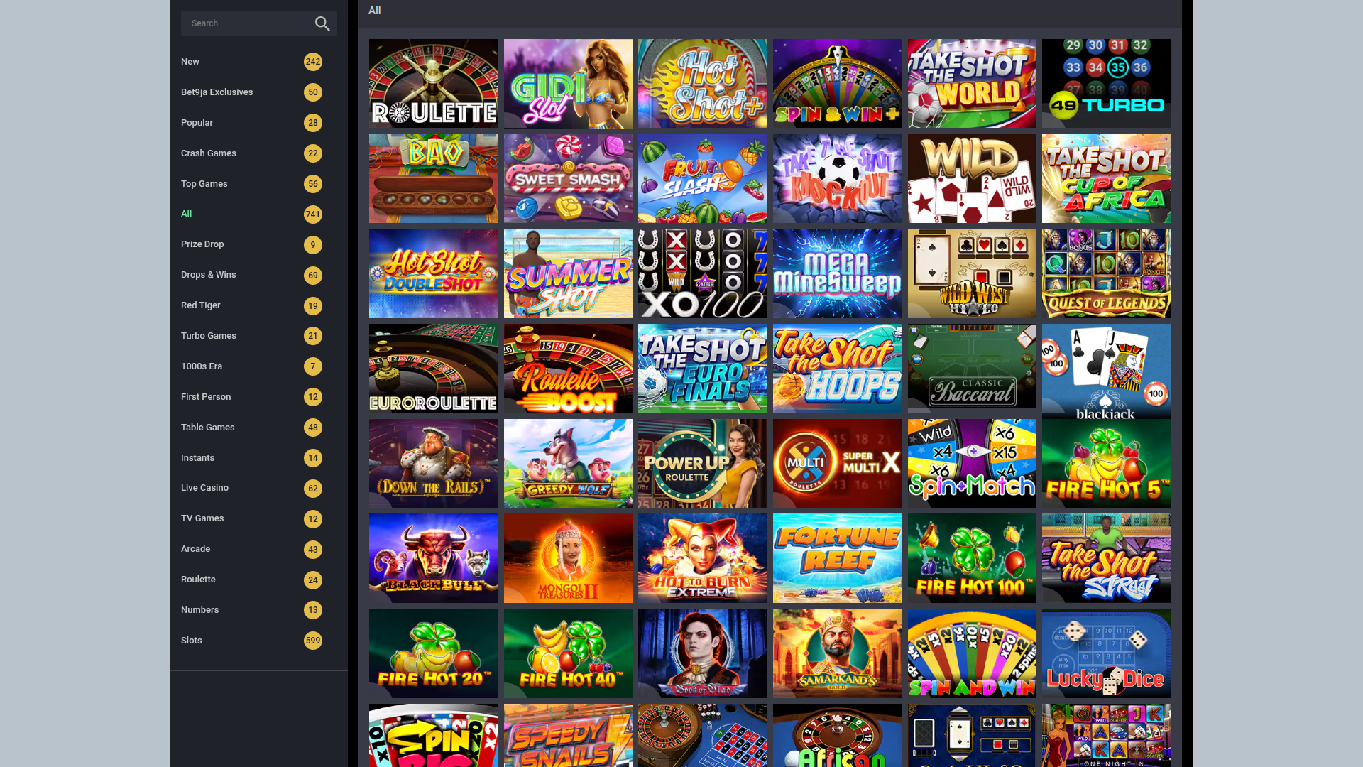 Jeux de bureau de Bet9ja Casino