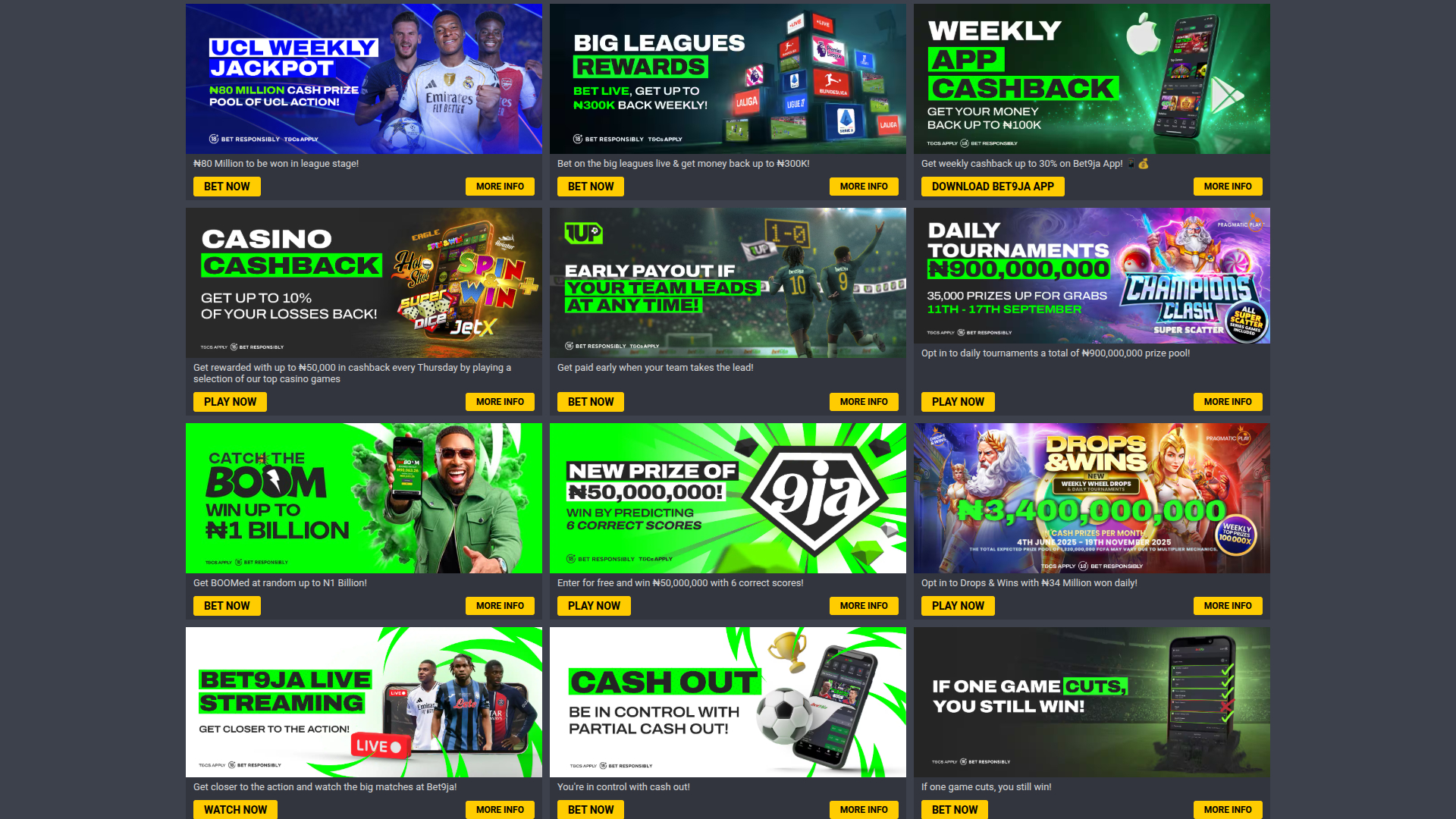 Promotions de bureau de Bet9ja Casino