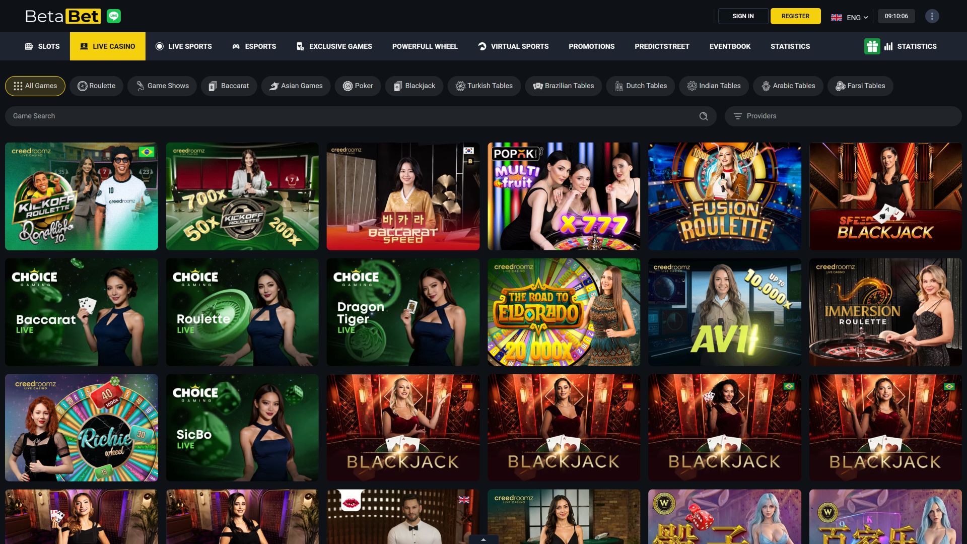 Живой дилер на ПК в BetaBet Casino