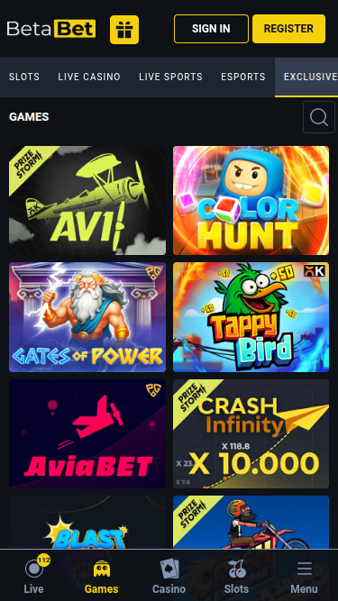 Jeux mobiles de BetaBet Casino