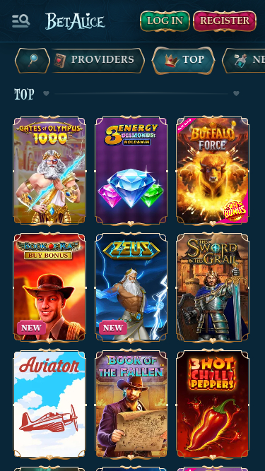 BetAlice Casino mobile Spiele