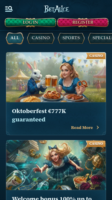 BetAlice Casino mobile Aktionen