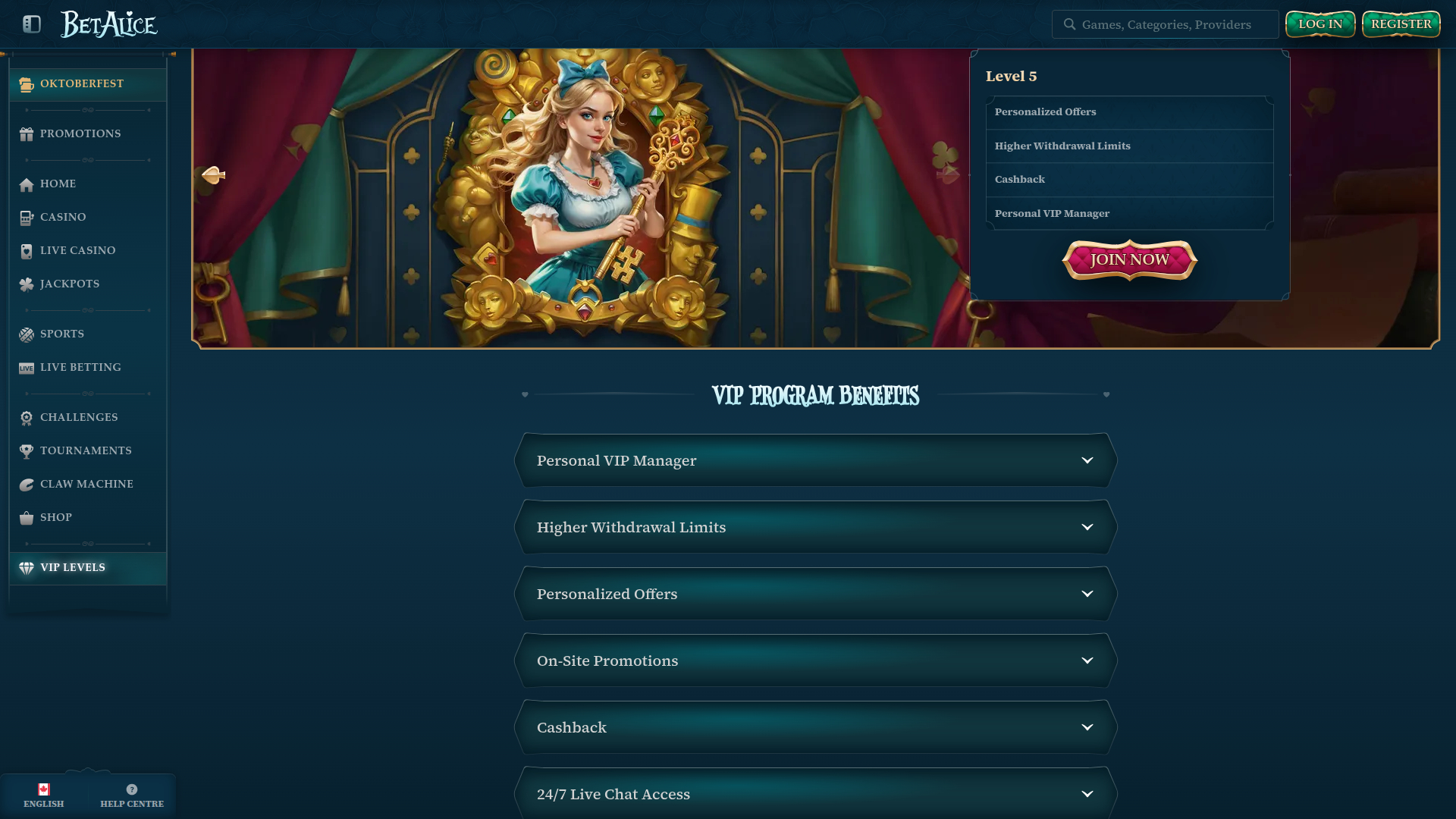 BetAlice Casino Desktop VIP‑Programm